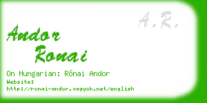 andor ronai business card